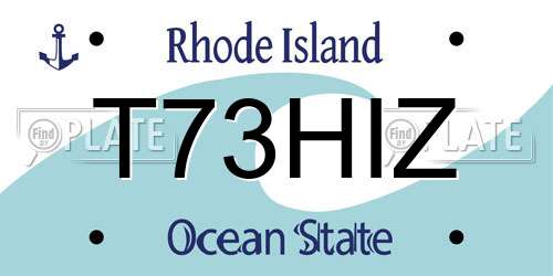 T73HIZ Rhode Island License Plate
