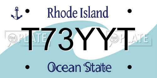 T73YYT Rhode Island License Plate