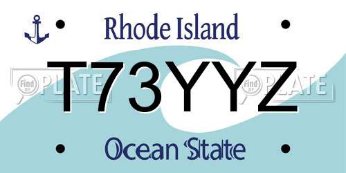 T73YYZ Rhode Island License Plate