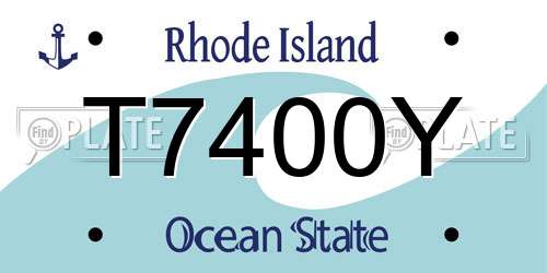 T7400Y Rhode Island License Plate