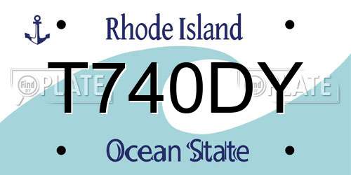 T740DY Rhode Island License Plate