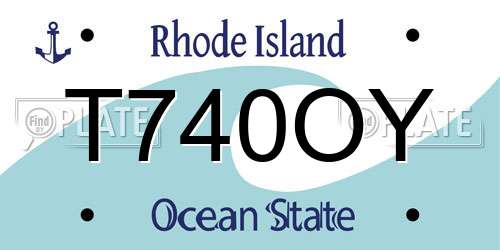 T740OY Rhode Island License Plate