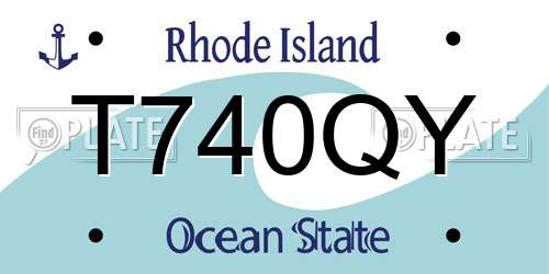 T740QY Rhode Island License Plate