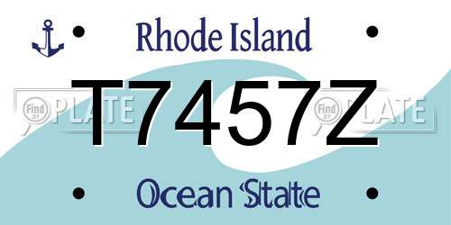 T7457Z Rhode Island License Plate