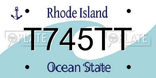 T745TT Rhode Island License Plate