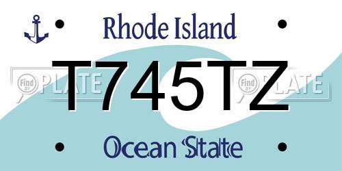 T745TZ Rhode Island License Plate
