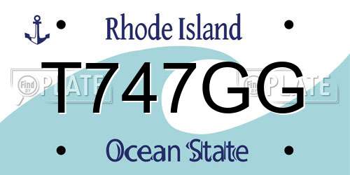 T747GG Rhode Island License Plate