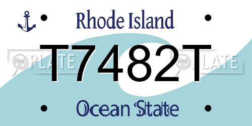 T7482T Rhode Island License Plate