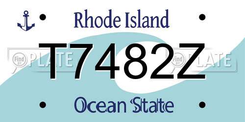 T7482Z Rhode Island License Plate