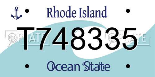T748335 Rhode Island License Plate