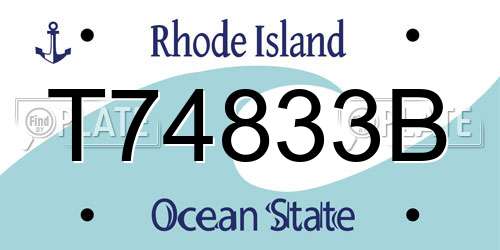 T74833B Rhode Island License Plate