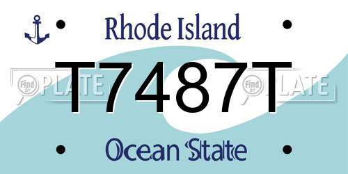 T7487T Rhode Island License Plate
