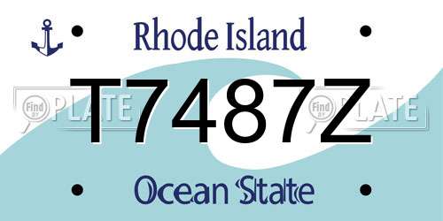 T7487Z Rhode Island License Plate
