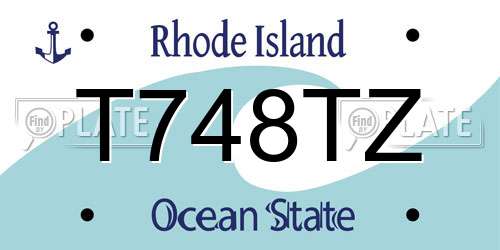 T748TZ Rhode Island License Plate