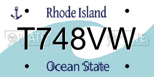 T748VW Rhode Island License Plate