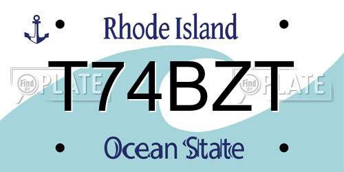 T74BZT Rhode Island License Plate
