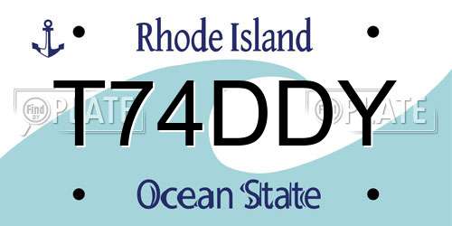 T74DDY Rhode Island License Plate