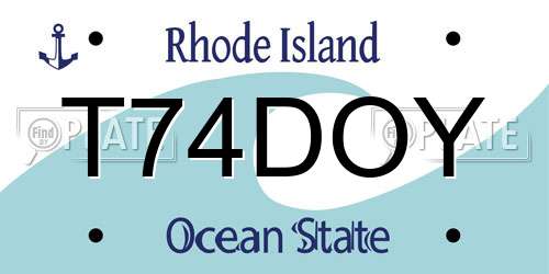 T74DOY Rhode Island License Plate