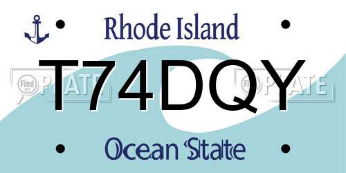 T74DQY Rhode Island License Plate