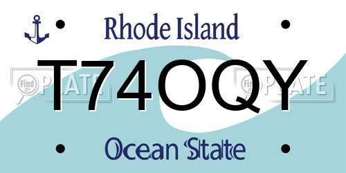 T74OQY Rhode Island License Plate
