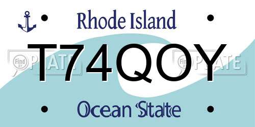 T74QOY Rhode Island License Plate