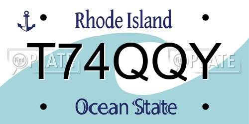 T74QQY Rhode Island License Plate