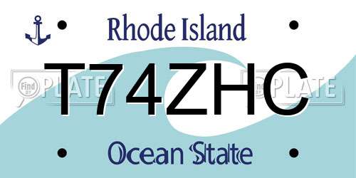 T74ZHC Rhode Island License Plate