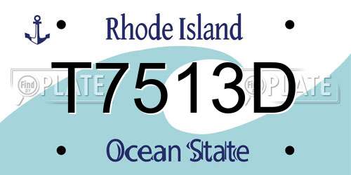 T7513D Rhode Island License Plate