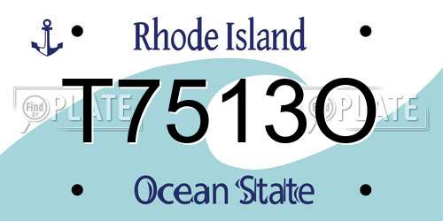 T7513O Rhode Island License Plate
