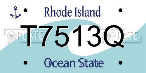 T7513Q Rhode Island License Plate