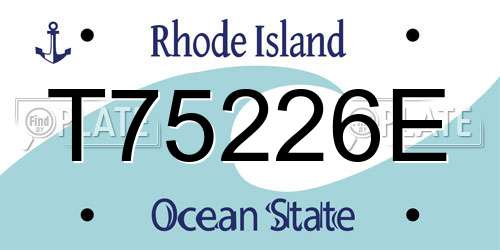 T75226E Rhode Island License Plate