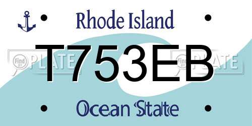 T753EB Rhode Island License Plate