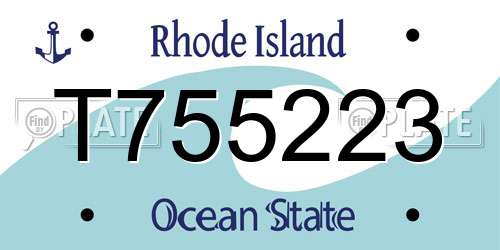 T755223 Rhode Island License Plate
