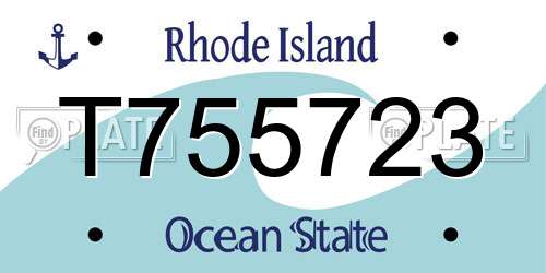 T755723 Rhode Island License Plate