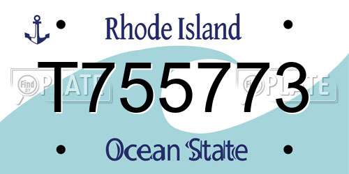 T755773 Rhode Island License Plate