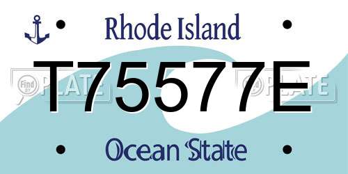 T75577E Rhode Island License Plate
