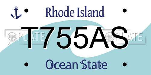 T755AS Rhode Island License Plate