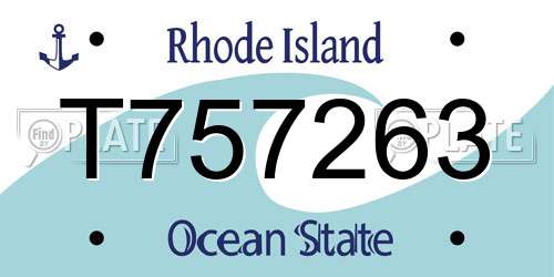 T757263 Rhode Island License Plate