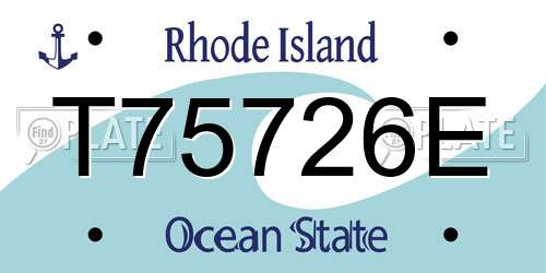 T75726E Rhode Island License Plate