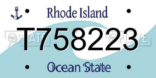 T758223 Rhode Island License Plate