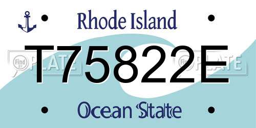 T75822E Rhode Island License Plate