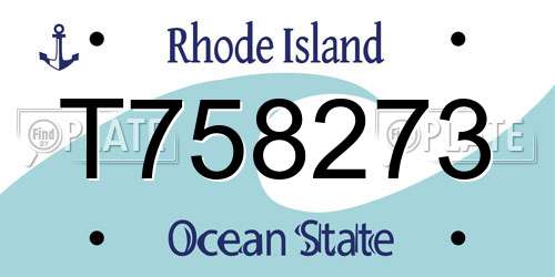 T758273 Rhode Island License Plate