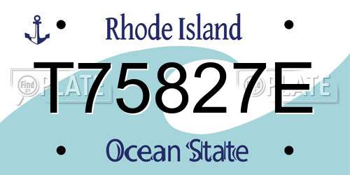 T75827E Rhode Island License Plate