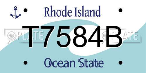 T7584B Rhode Island License Plate