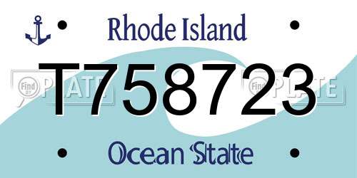 T758723 Rhode Island License Plate