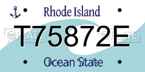 T75872E Rhode Island License Plate