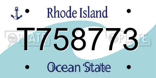T758773 Rhode Island License Plate