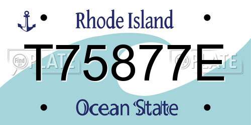 T75877E Rhode Island License Plate