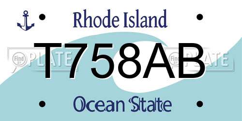 T758AB Rhode Island License Plate