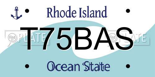 T75BAS Rhode Island License Plate